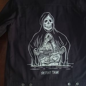 Zumiez Sketchy Tank Skull Button Jean Jacket